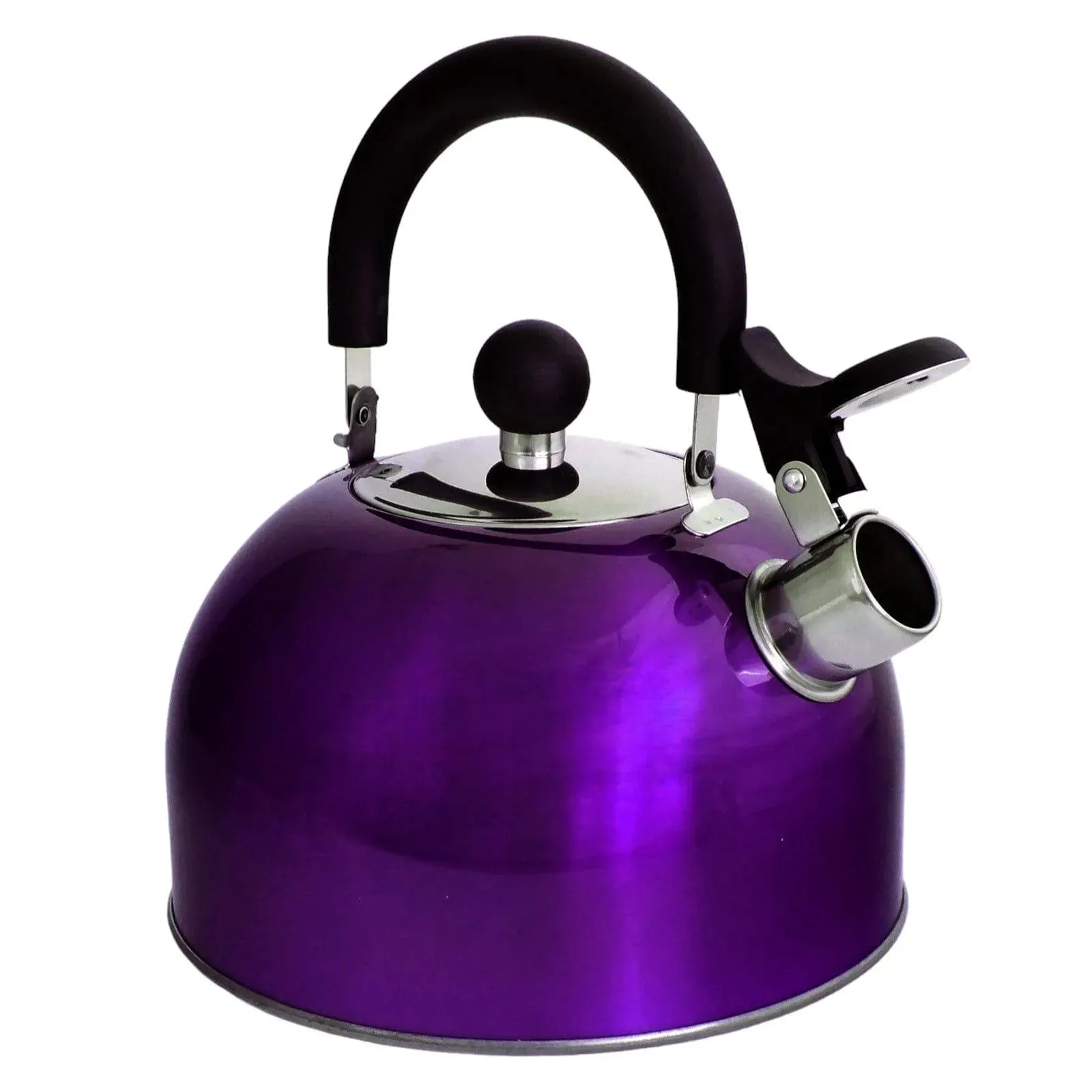 Voche 2.5L Metallic Purple Stainless Steel Whistling Stovetop Kettle