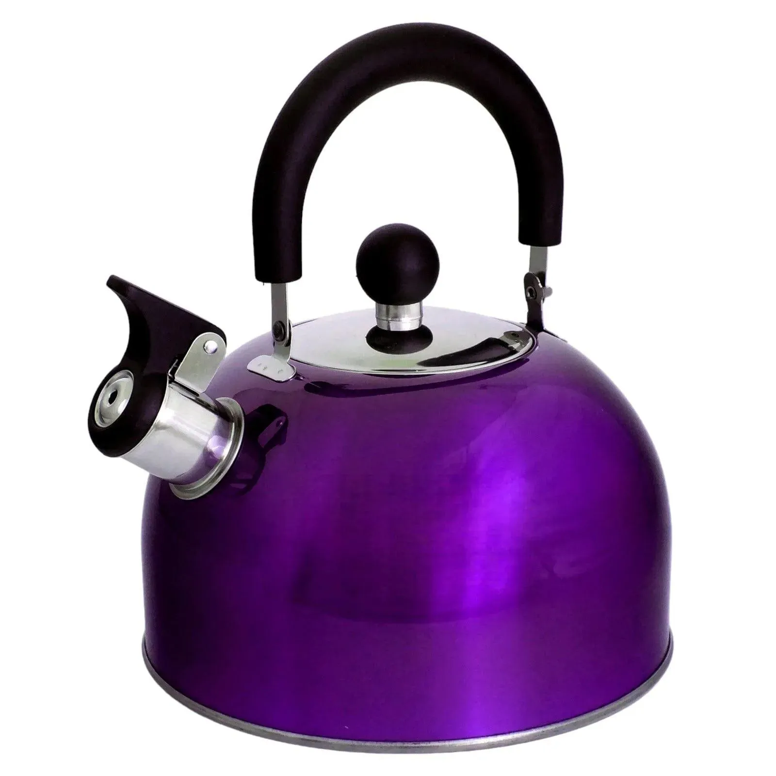 Voche 2.5L Metallic Purple Stainless Steel Whistling Stovetop Kettle