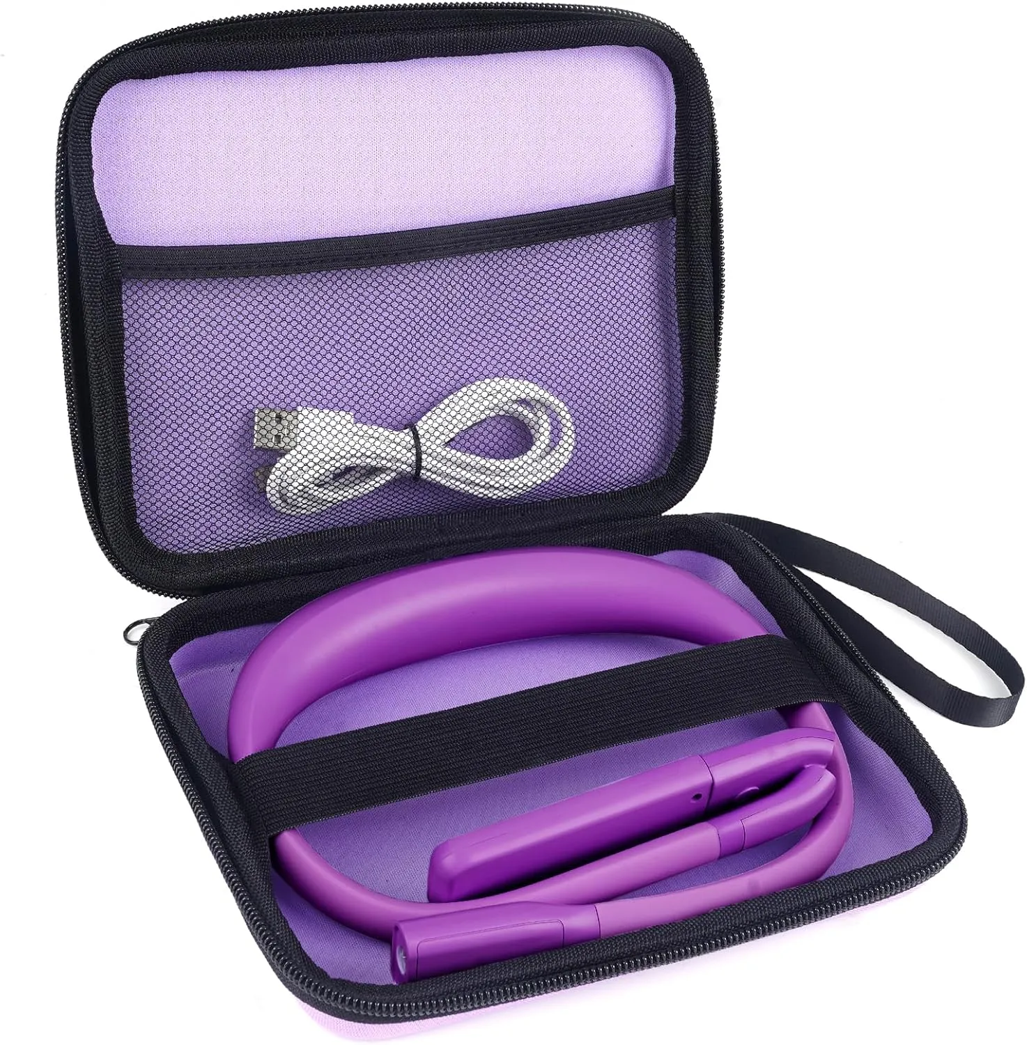 Voilet Neck Light with Storage Case, 10-80Hrs Eye-friendly Book Reading Light, Knitting Crochet Sewing Craft Light Rechargeable Adjustable, Christmas Birthday Gifts for Book Lovers Knitters Crafters