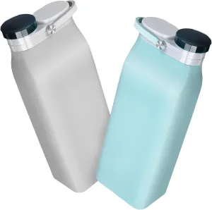 VOSAREA 2Pcs Collapsible Water Bottles Portable Reusable Kettles for Sports Leakproof Design Space Saving Foldable Water Kettle