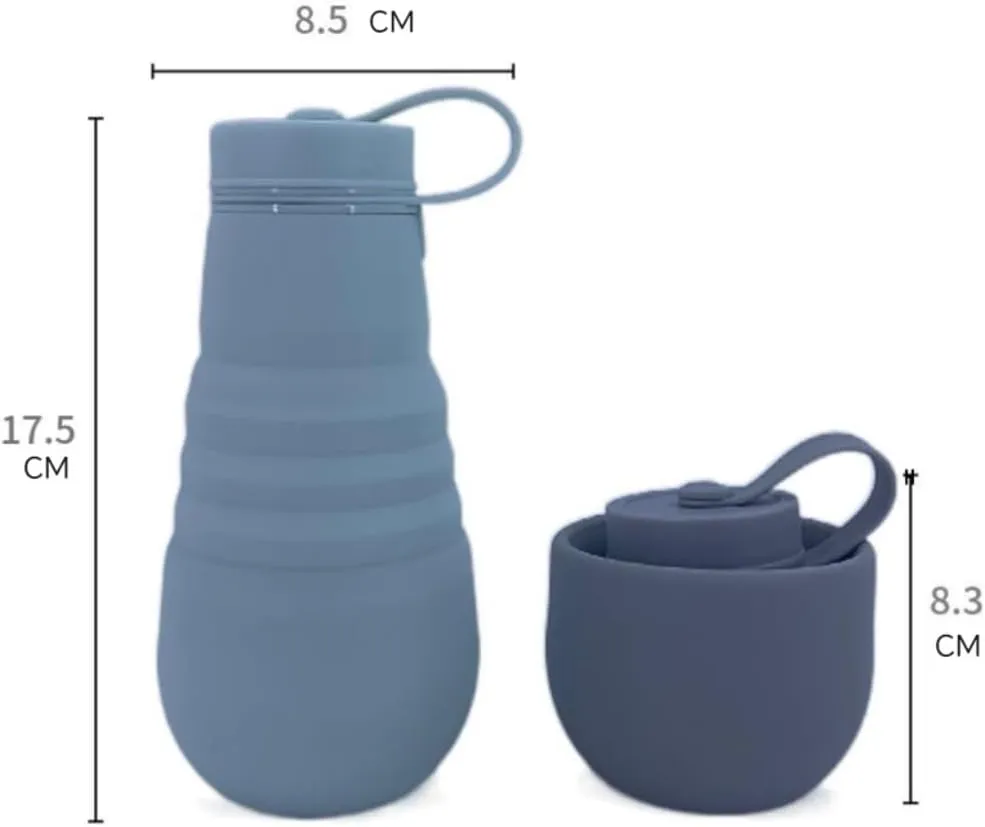 Water Bottle Silicone Folding Kettle High Temperature Resistant Outdoor Mountaineering Sports Kettle Travel Portable Cup(Pink)
