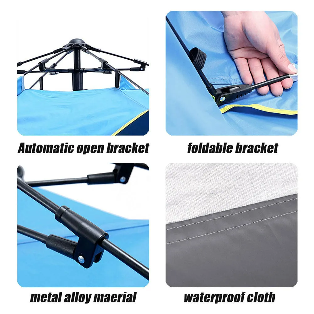 Waterproof Automatic Camping Tent 3-4 Person Come with Moisture Proof Pad(Blue)-WA_Metro