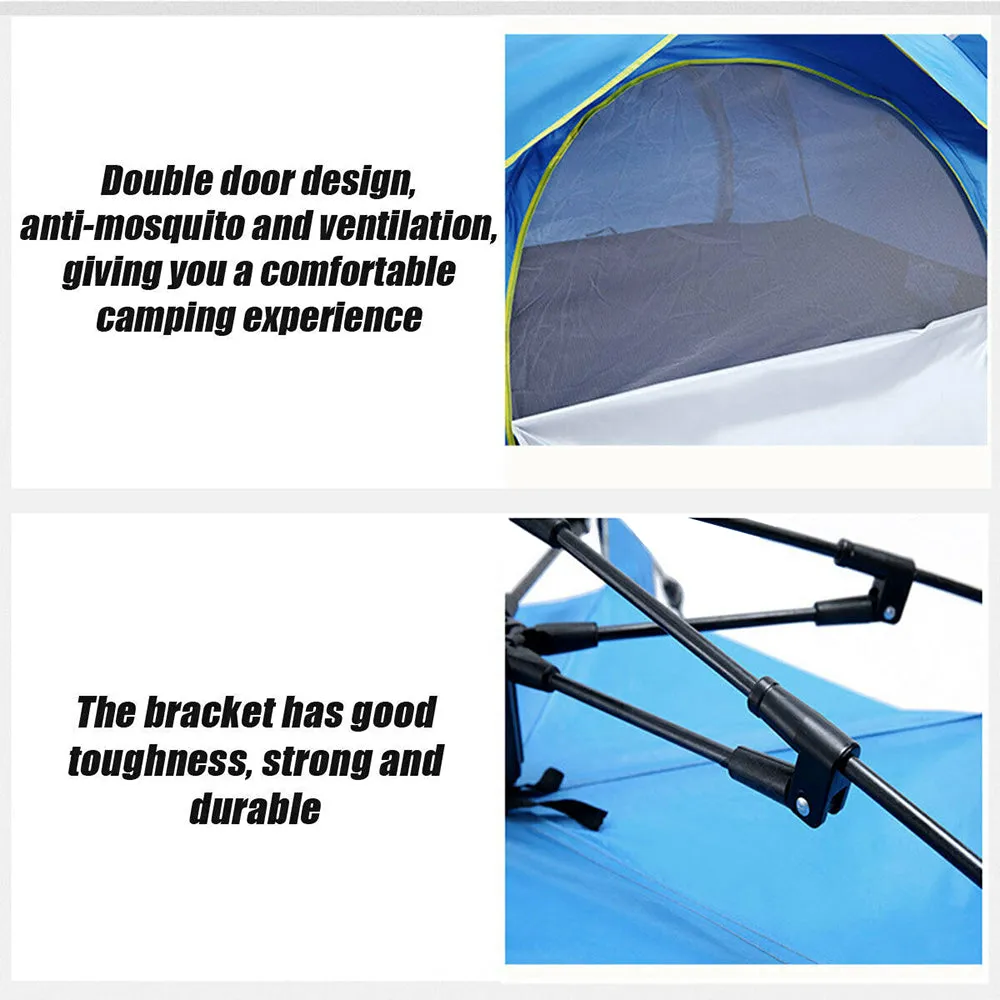 Waterproof Automatic Camping Tent 3-4 Person Come with Moisture Proof Pad(Blue)-WA_Metro