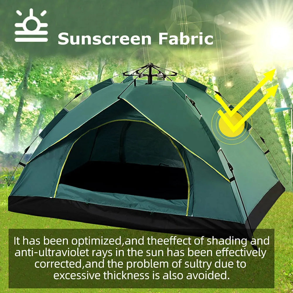Waterproof Automatic Camping Tent 3-4 Person Come with Moisture Proof Pad(Blue)-WA_Metro