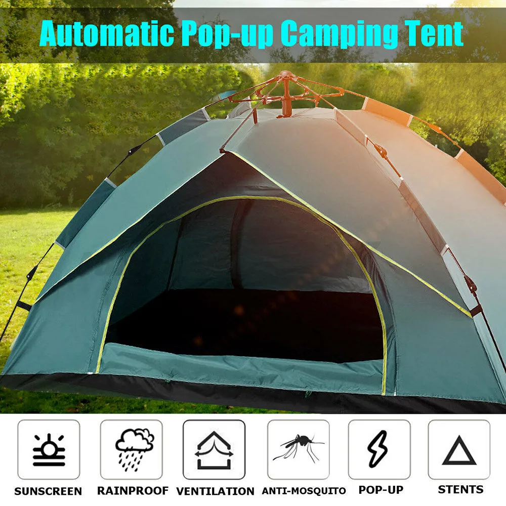 Waterproof Automatic Camping Tent 3-4 Person Come with Moisture Proof Pad(Blue)-WA_Metro