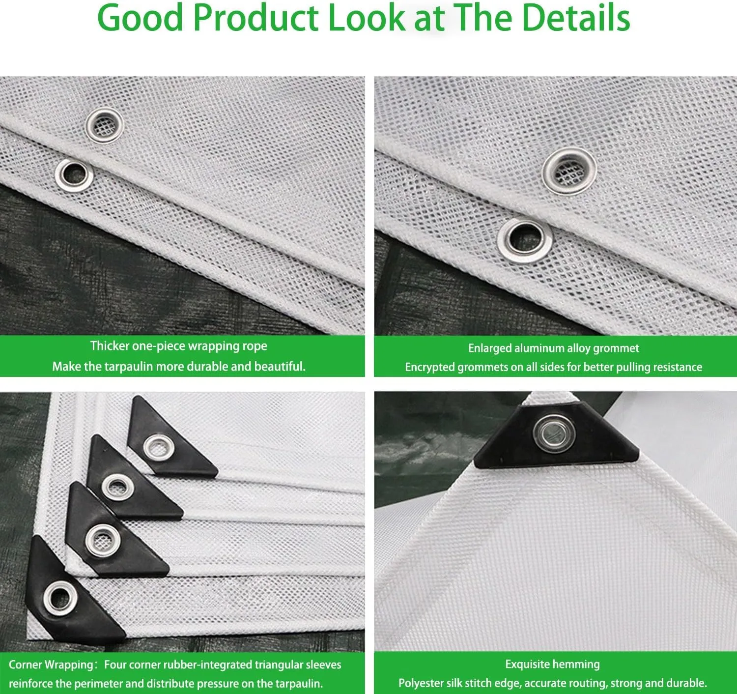Waterproof Tarp Tent Cover Tarp for Under Tent for Under Tent Multi Purpose Protective Cover Durable Waterproof Weather Proof Rip and Tear Resistant 4.92ft x 6.56ft White