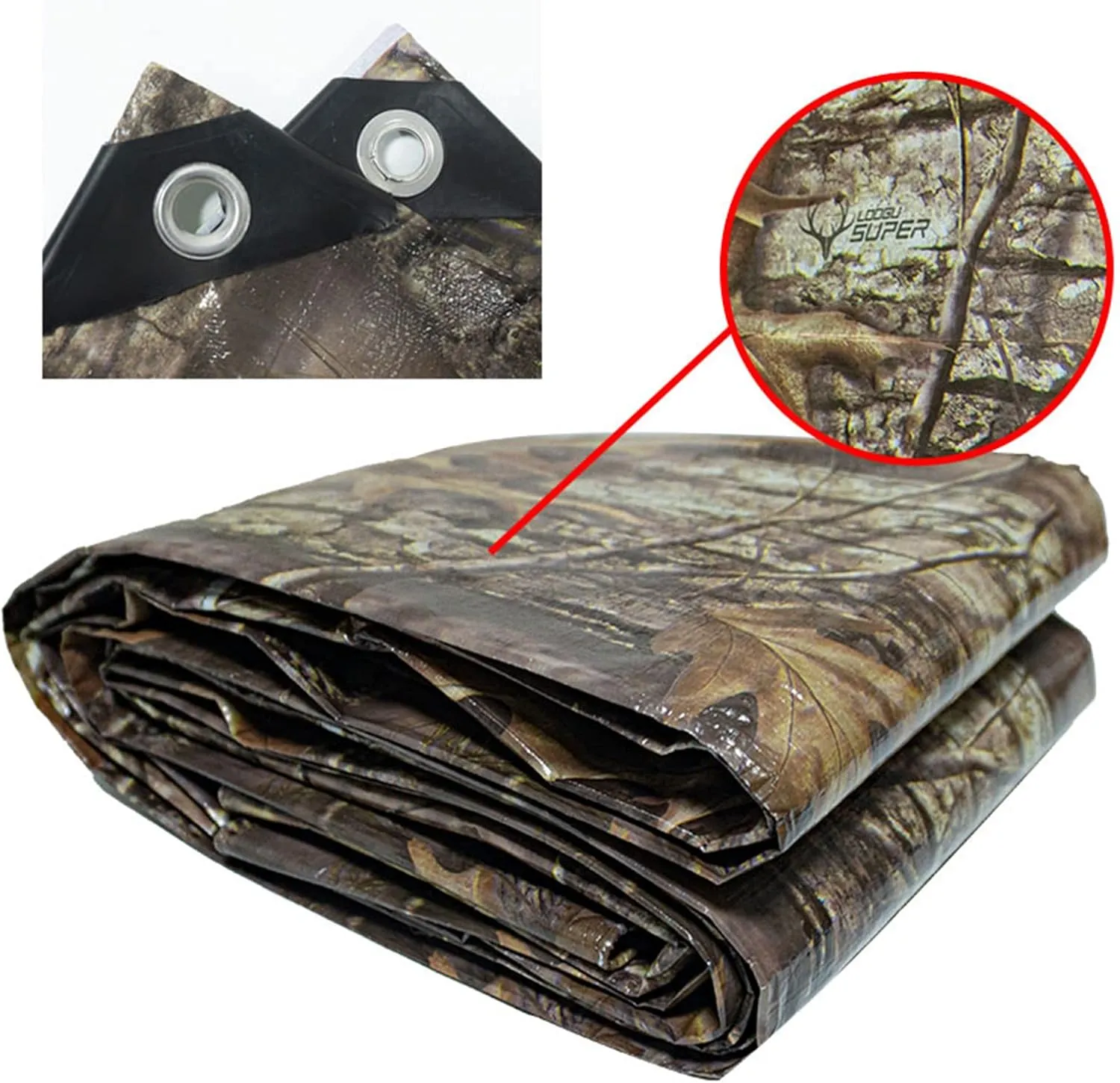 Waterproof Tarp with Metal Grommets, Poly Tarp Covershade Tarp for Camping, Picnic Mat, Emergency Rain Shelter Tarpaulin