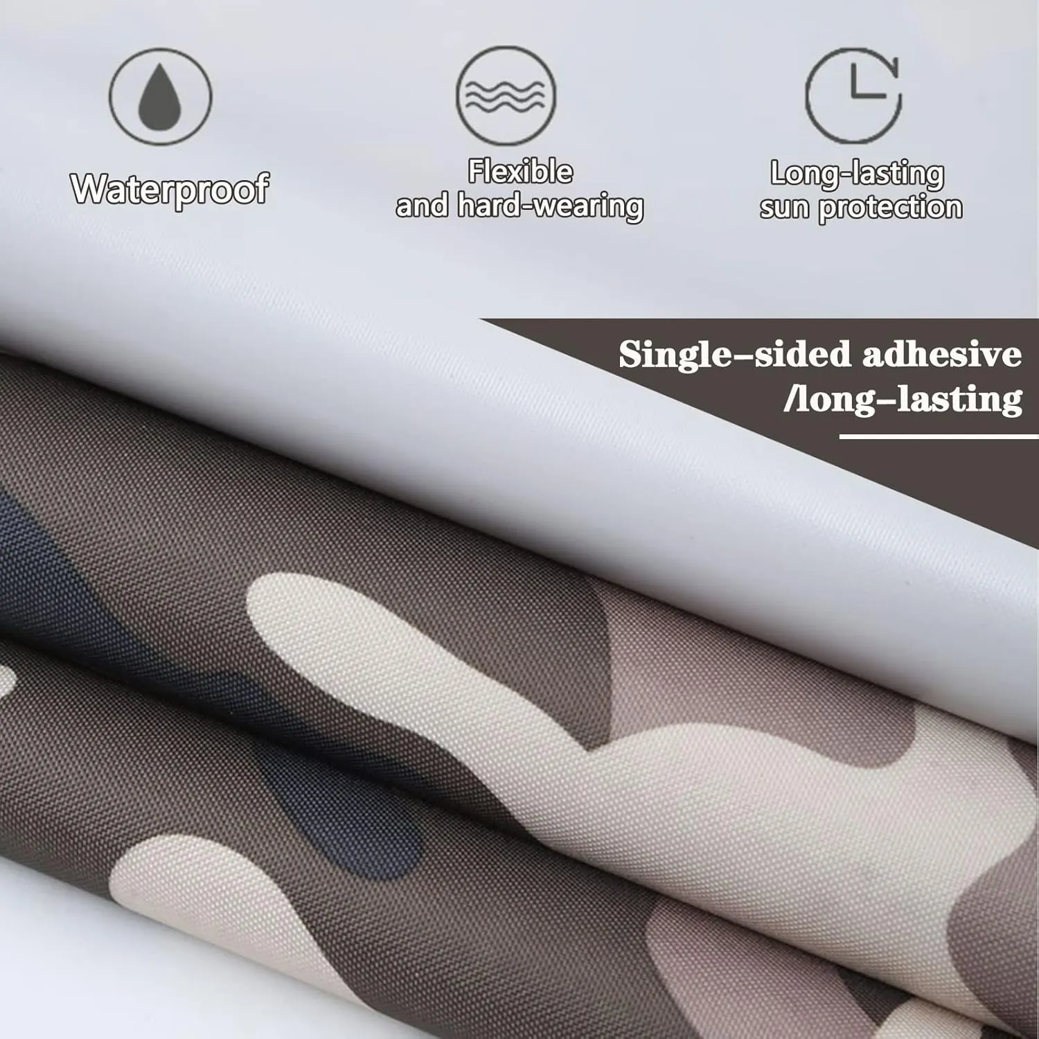 Waterproof Tarpaulin Heavy Duty Tarp Sheet Caravan Camo Cover 0.4mm Thick Canvas Camouflage Groundsheet Multipurpose Canopy Tent with Grommets (Size:3x3m)
