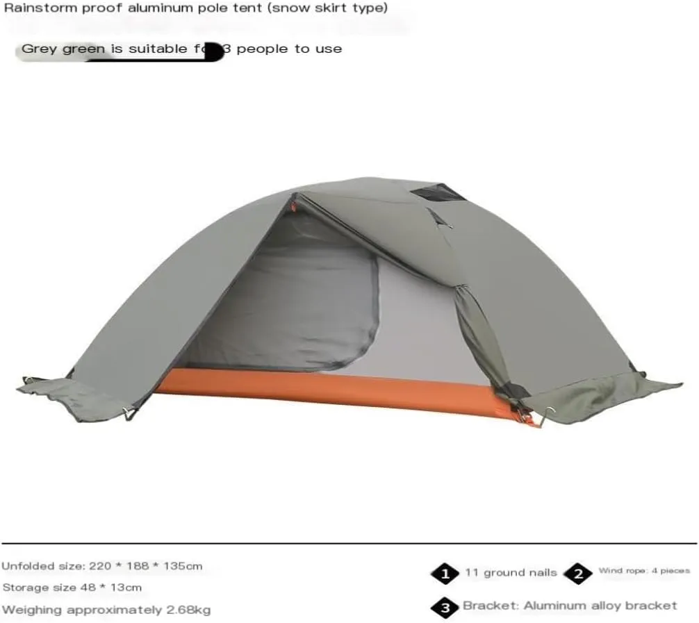 Weatherproof Tents Outdoor Tent Double-Layer Warm and Rainproof Mountaineering Hiking Tent Aluminum Pole Outdoor Camping Tent Camping and Hiking Tents