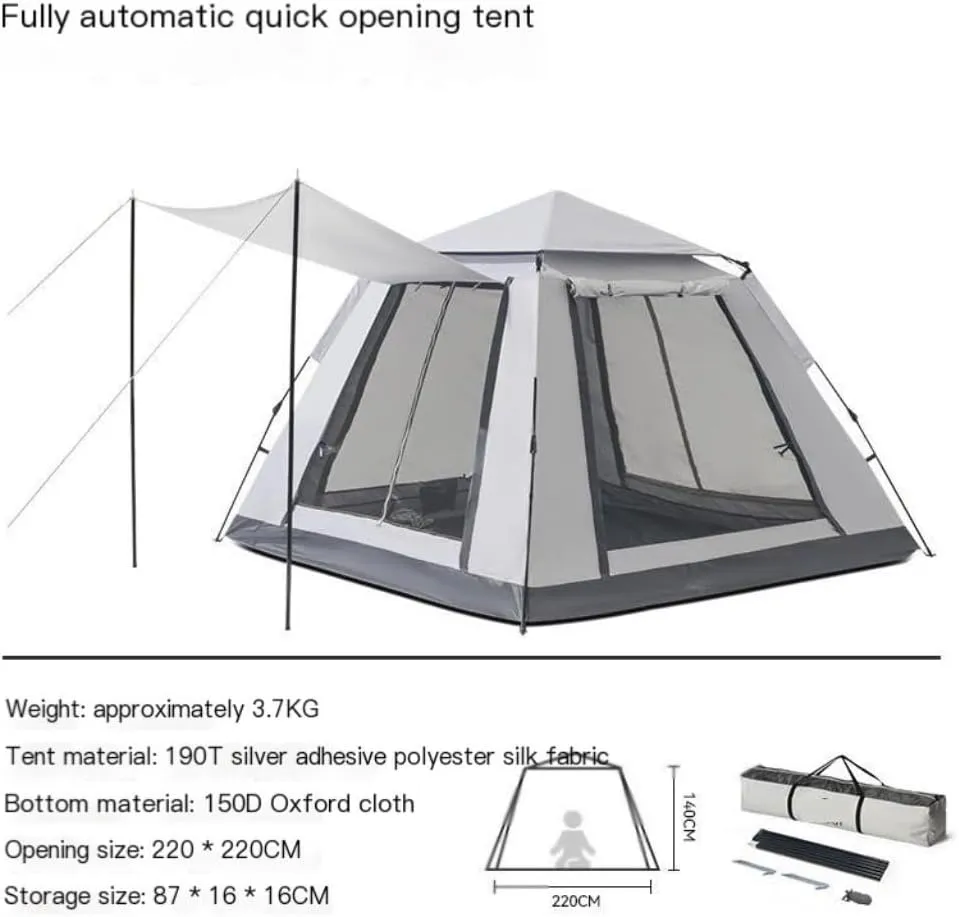 Weatherproof Tents Tent Outdoor Camping Windproof Tent Camping Fully Automatic Double Layer Tent Outdoor Portable Awning Camping and Hiking Tents