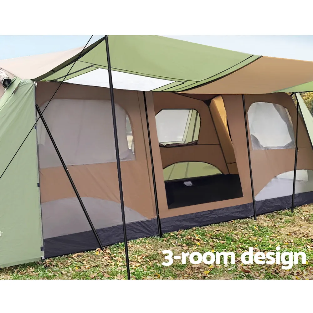 Weisshorn Instant Up Camping Tent 10 Person Outdoor Family Hiking Tents 3 Rooms-VIC_Rural