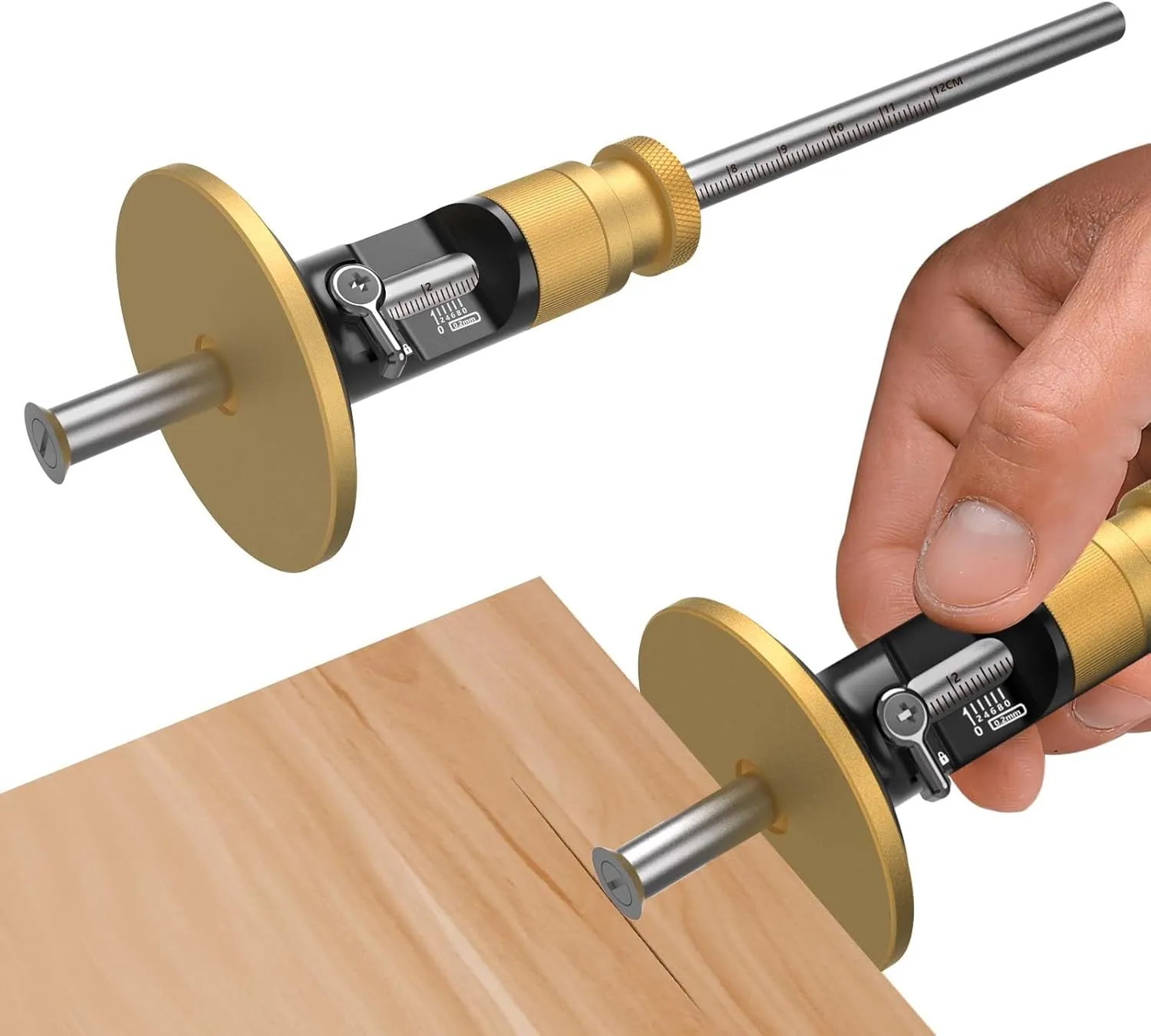 Wheel marking gauge, Newly Unique movable blade,0.2 mm precision,woodworking dovetail scribing gauge, scriber marking tools, essential tools for woodworking projects (Rollable Blade)