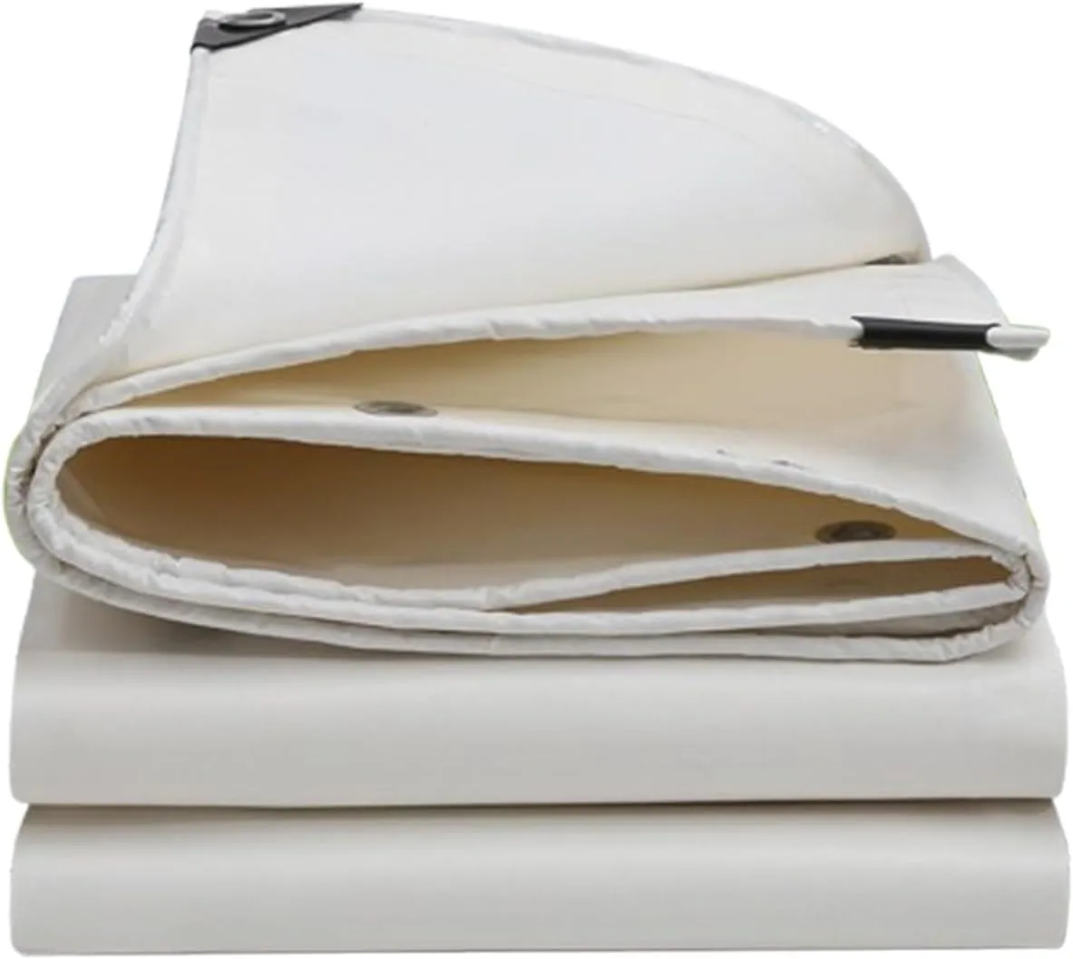 White Tarps Heavy Duty Waterproof, PVC Tarpaulin 20 Mil, UV Resistant, Multi-Purpose Tarpaulin for Canopy Tent, Roof, Camper Boat Cover, Item Cover