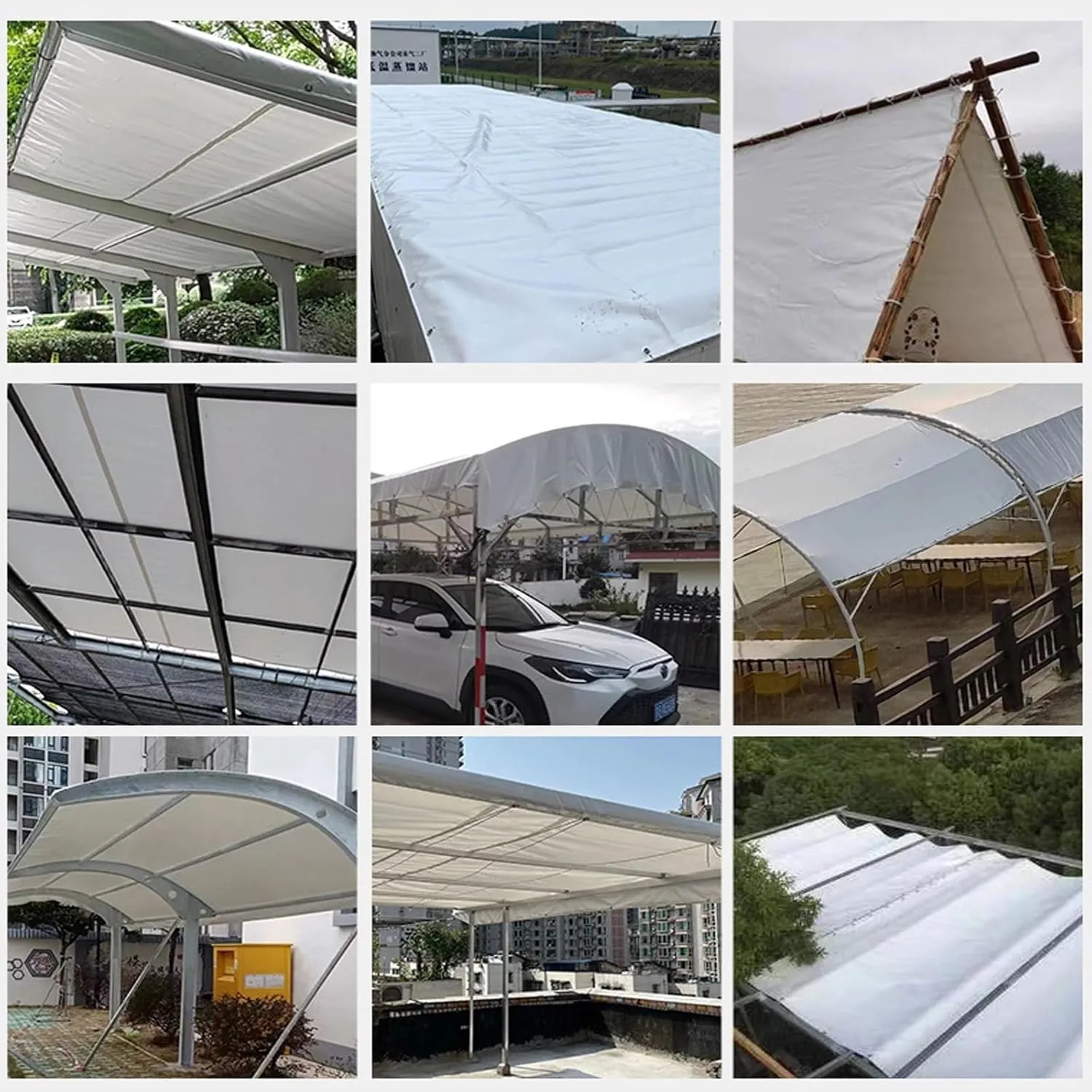 White Tarps Heavy Duty Waterproof, PVC Tarpaulin 20 Mil, UV Resistant, Multi-Purpose Tarpaulin for Canopy Tent, Roof, Camper Boat Cover, Item Cover