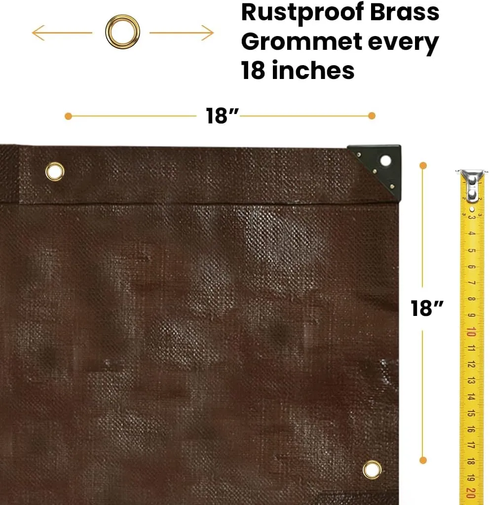 WHITEDUCK 8' x 10' Super Heavy Duty Poly Tarp Thick 16 Mil, Waterproof 100% UV Resistant Rip/Tear Proof Tarp w/Rustproof Grommets & Reinforced Edges (Finished Size: 7'6"x9'6")