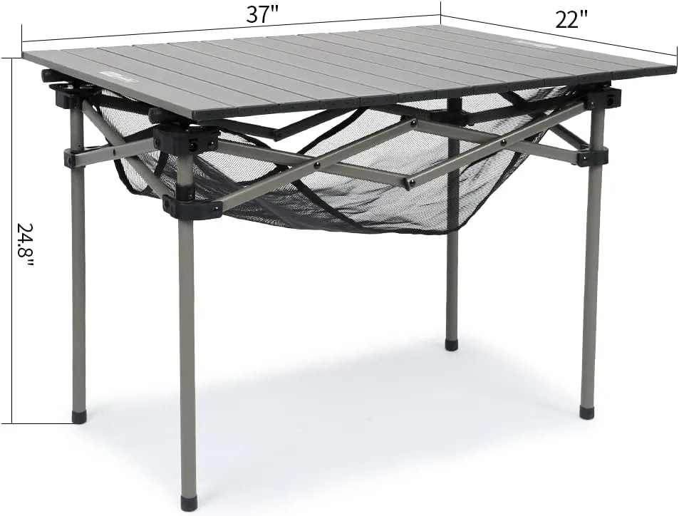 Whitsunday Aluminum Folding Outdoor Camping Table Compatible with Wagons (Desert Sand, Rectangular(H))