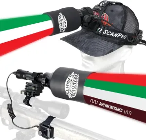 Wicked Lights A75iC 4-Color-in-1 & ScanPro iC GEN4 3-Color-in-1 Night Hunting Light and Headlamp Combo Pack W2106