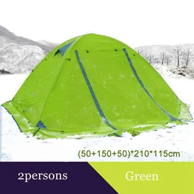 windproof High-tech-enabled All-in-one skirt!2-3persons double professional camping pole aluminum proof snow rain big layer tent Winter tent double with door