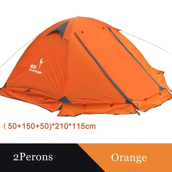 windproof High-tech-enabled All-in-one skirt!2-3persons double professional camping pole aluminum proof snow rain big layer tent Winter tent double with door