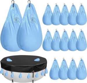 Windspeed Pool Cover Weights with Hooks, 16 Pack, PVC Tarp Hanging Bags for Above Ground Swimming Pool, Winter Cover Water Weights