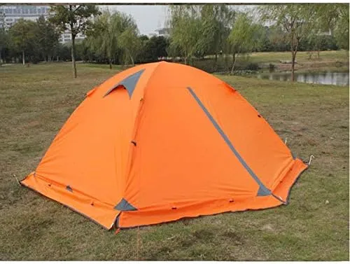 Winter Tent with Snow Skirt!2-3Persons Aluminum Pole Double Layer 2Doors Windproof Big Rain Proof Professional Camping Tent (Color : E) (C One Size)