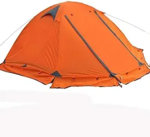Winter Tent with Snow Skirt!2-3Persons Aluminum Pole Double Layer 2Doors Windproof Big Rain Proof Professional Camping Tent Tent Beautiful Scenery Hopeful