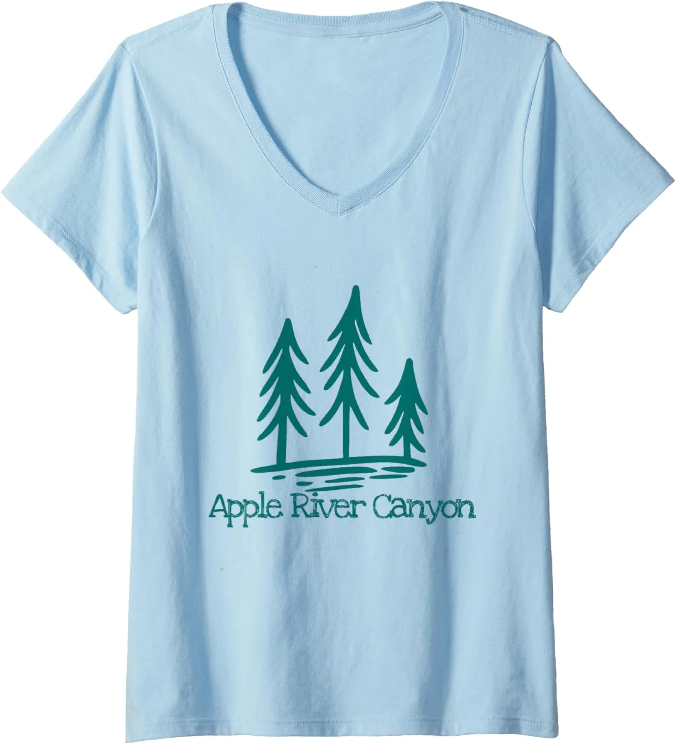 Womens Apple River Canyon State Park Camping Rustic Trees Woods V-Neck T-Shirt