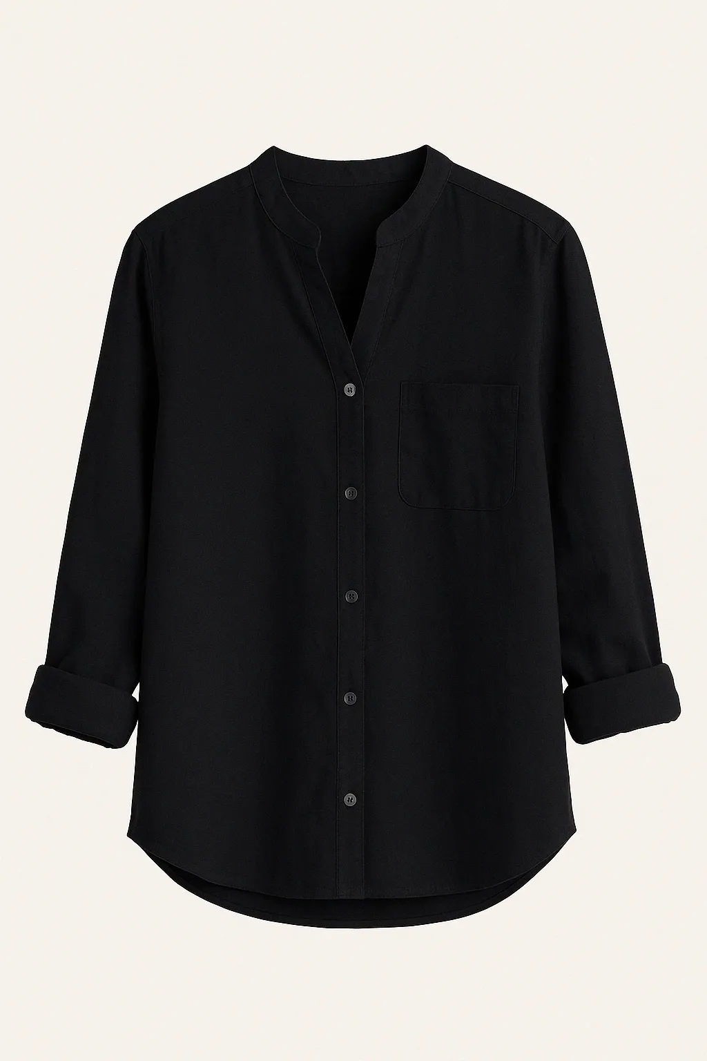 Women’s Casual Cotton Button-Up Shirt – Lightweight Long Sleeve Blouse with Pocket for Everyday Comfort and Style