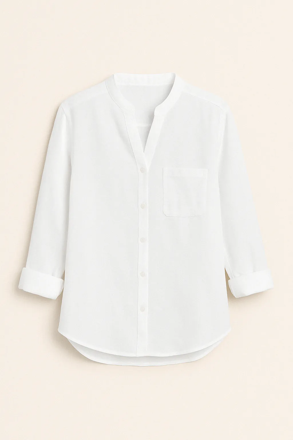 Women’s Casual Cotton Button-Up Shirt – Lightweight Long Sleeve Blouse with Pocket for Everyday Comfort and Style