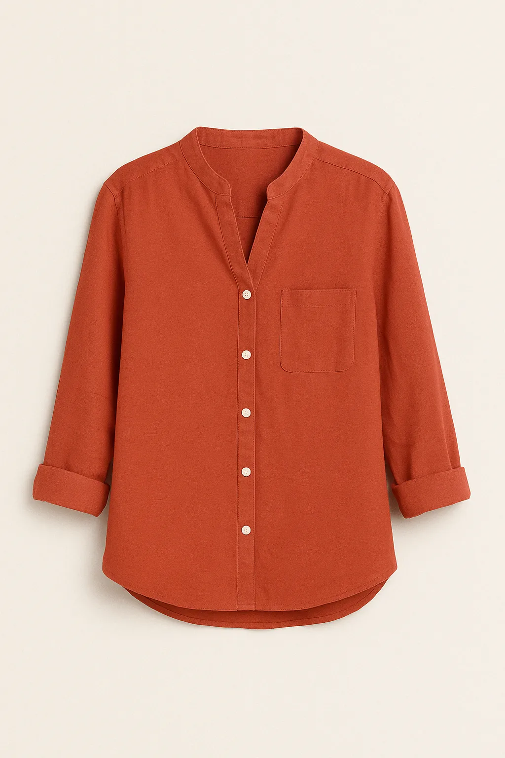 Women’s Casual Cotton Button-Up Shirt – Lightweight Long Sleeve Blouse with Pocket for Everyday Comfort and Style