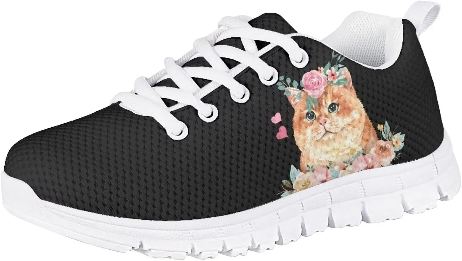 Xoenoiee Kids Running Shoes 3D Print Breathable Girls Boys Tennis Shoes Athletic Lightweight Sports Walking Shoes