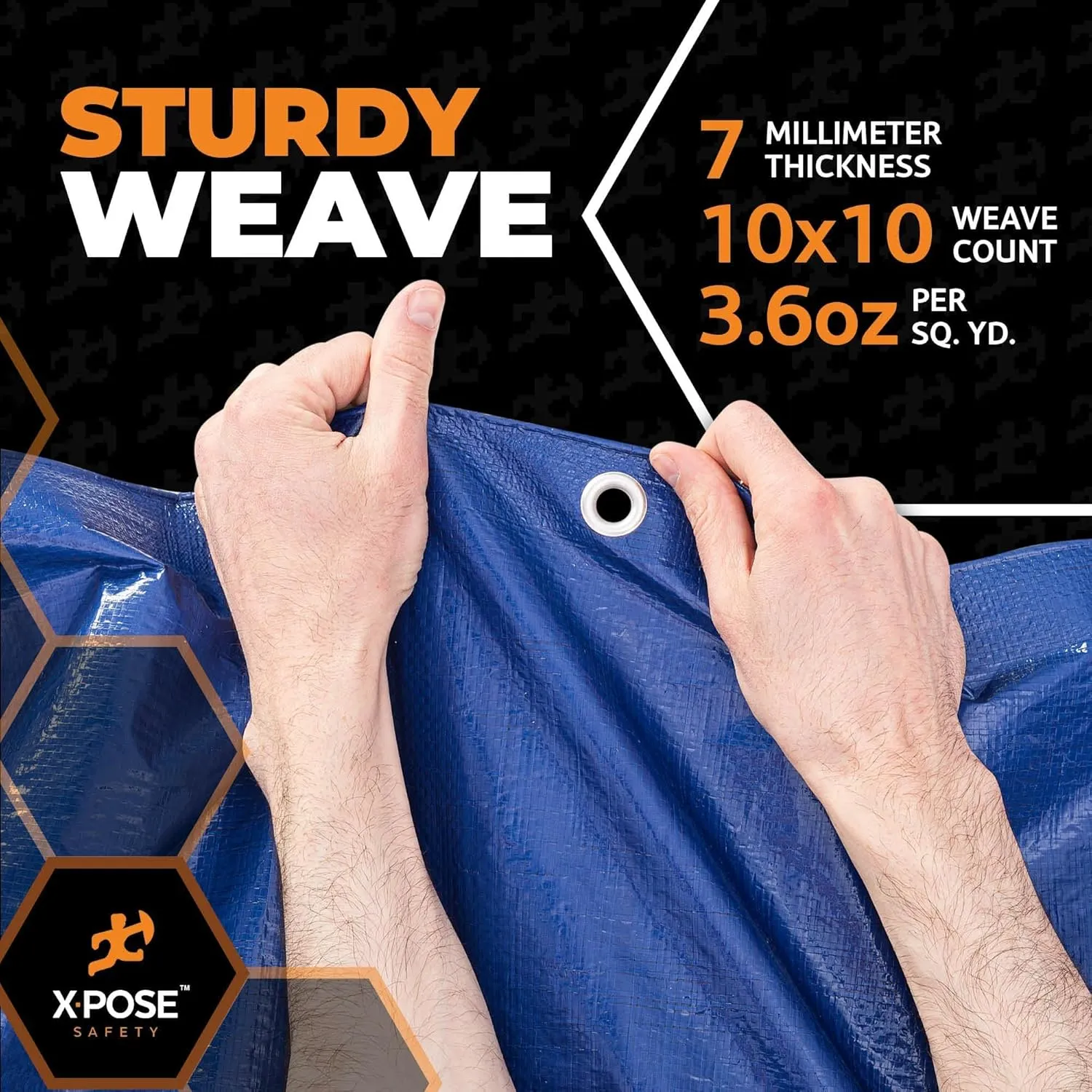 Xpose Safety 20’ x 30’ Heavy Blue/Brown Tarp - Waterproof Tarp - 7 Mil Weatherproof Camping Tarp for Tent, Rain, Wind & Sun - Plastic Tarpaulin Cover Outdoor Tarp for Roof, Trailer, RV, Car, Boat