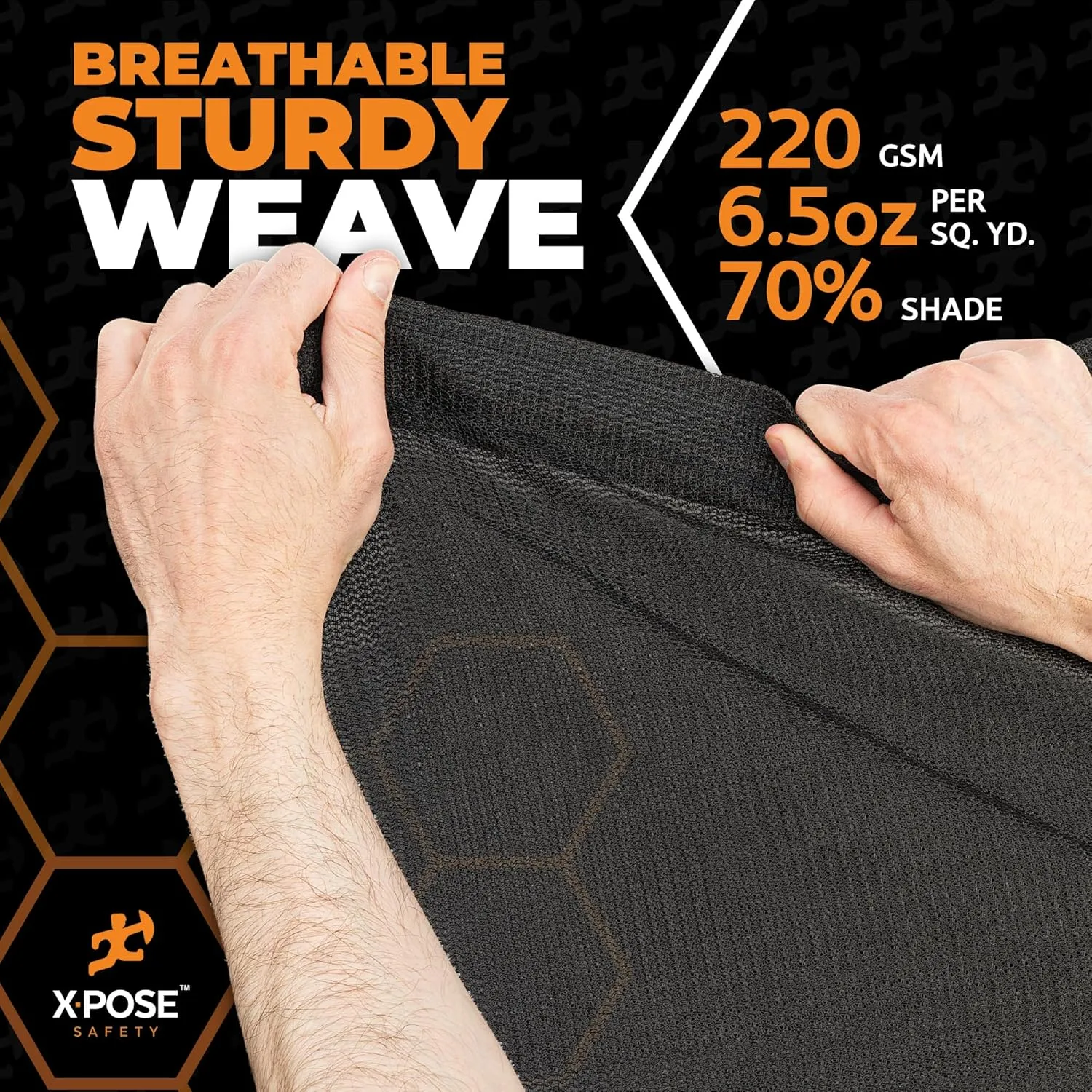 Xpose Safety Heavy Duty Mesh Tarp – 8’ x 16’ Multipurpose Black Protective Cover with Air Flow - Use for Tie Downs, Shade, Fences, Canopies, Dump Trucks – Weather and Tear Resistant