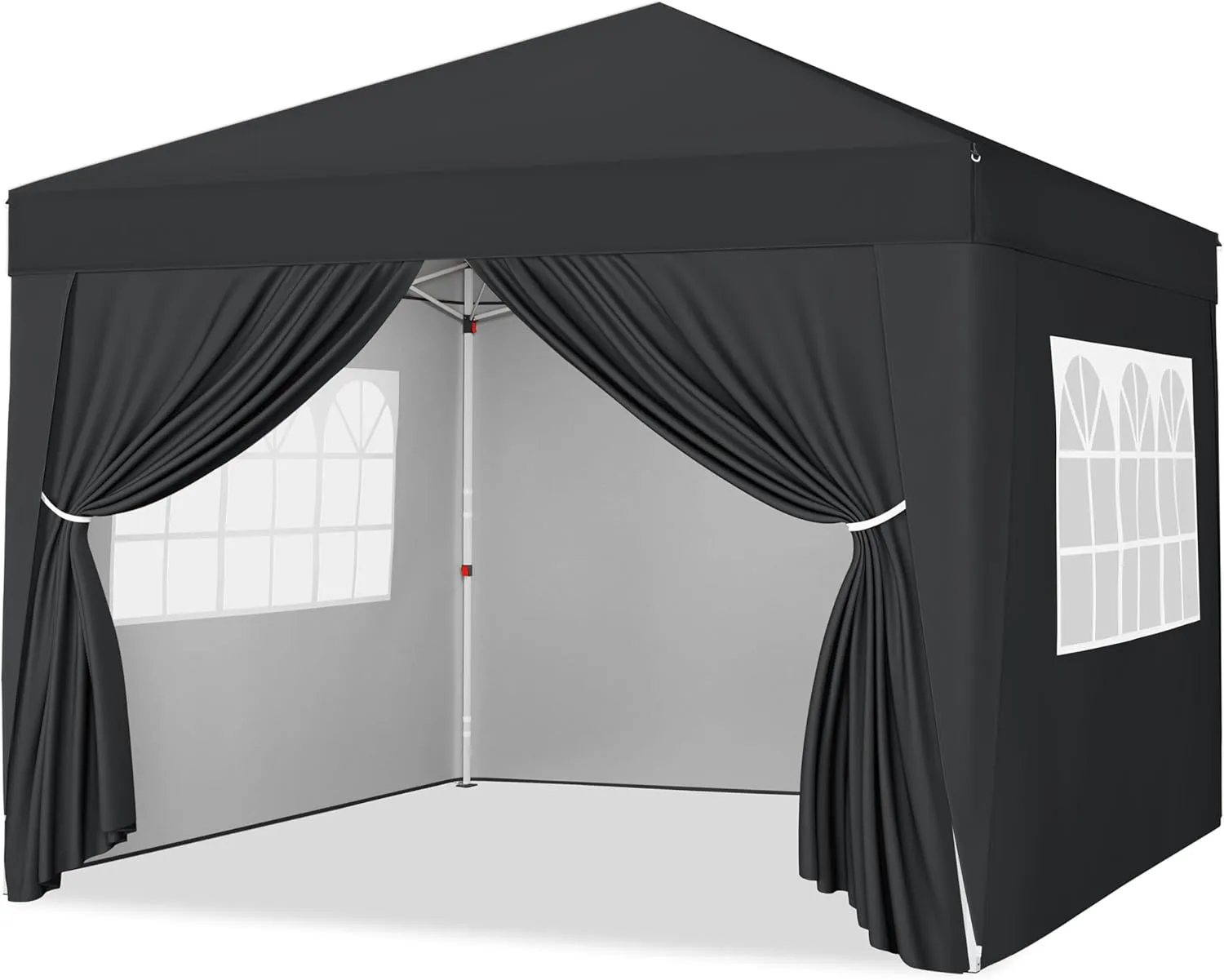 Yaheetech 10x10 Pop Up Canopy with 4 Removable Sidewalls, Portable Enclosed Instant Tent, Waterproof Outdoor Tent, Beach Sun Shelter with 4 Sandbags, 12 Stakes & 4 Ropes, Black