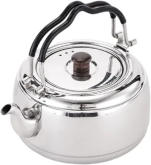 Yajuyi Tea Kettle Boiling Water Pot Portable Pot Stainless Steel Teapot for Camping Outdoor, Argent