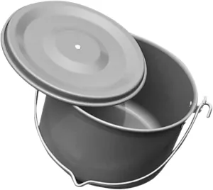 Yardwe Aluminum Camping Pot People Deep Gray Portable Cookware with Lid for Outdoor Cooking Hiking Picnics and