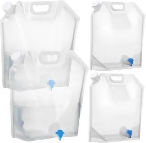 Yardwe Collapsible Camping Water Jugs Spout 4 Pack Foldable Water Tanks Large Capacity Portable for Outdoor Adventures Hiking Travel