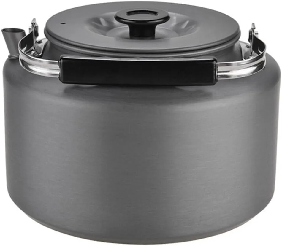 YARNOW Portable Camping Kettle Lightweight Outdoor Tea Pot Heat-insulated Handle Compact Design for Easy Carrying for Hiking Picnics and Travel