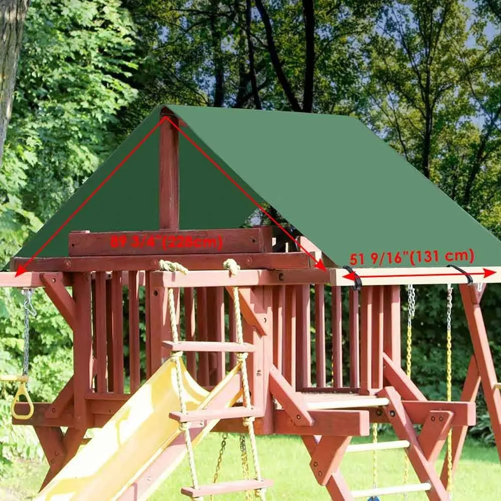 Yescom 52"x90" Swing Set Canopy Replacement Waterproof Playground Tarp Cover Roof Playset Outdoor Child Swingset Shade