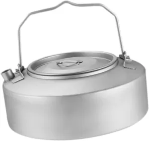 YIJU Camping Kettle Titanium Kettle Lightweight Compact Camp Kettle Coffee Tea Pot Tea Kettle for Travel Hiking Outdoor Fishing, 1000ml