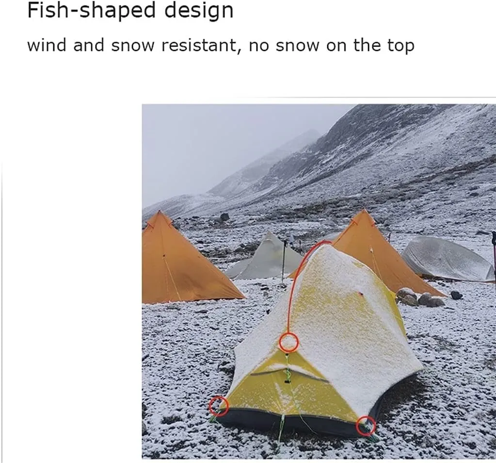 YYDS Tents for Camping Easy Set Up Camping Tent Waterproof Double Layer Tent Hiking Cycling 2 Person Camping Tents (Color : Gray)