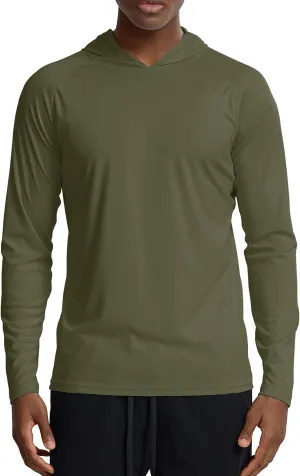 Zengjo Men's Lightweight Pullover Hoodie - Hooded Long Sleeve Workout Shirts