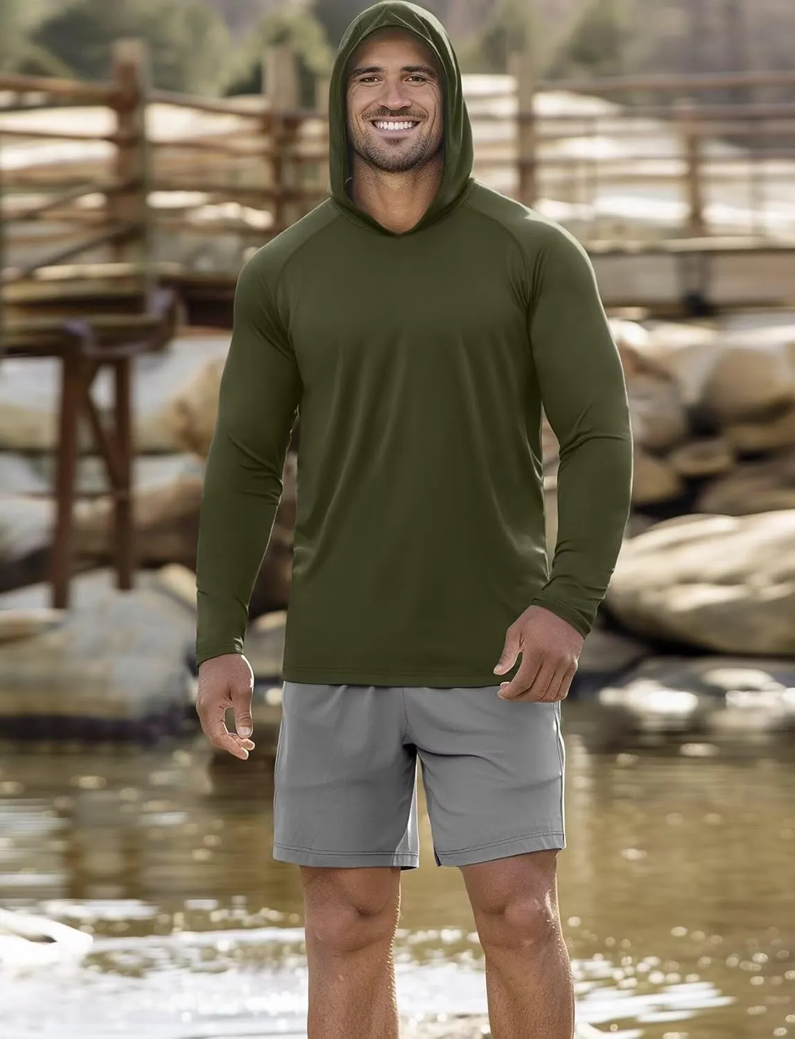 Zengjo Men's Lightweight Pullover Hoodie - Hooded Long Sleeve Workout Shirts