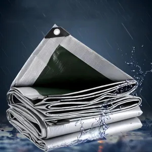 Zfmnoyev PE Dustproof Rainproof Tarpaulin, Heavy Duty Tarp Canvas, Coverage Tarp, Tear Resistant, Multi-Use Protective Cover Car Cover/Pergola (Color : Gray, Size : 3x3m)