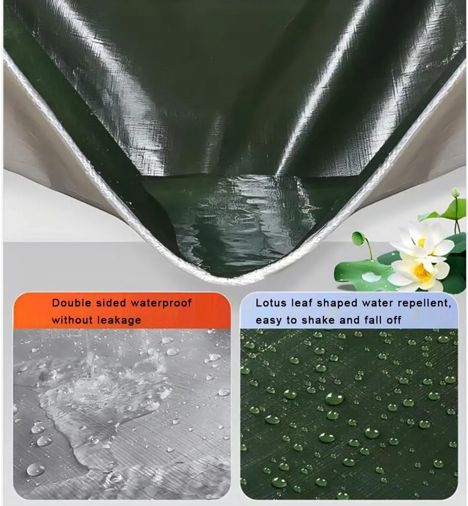 Zfmnoyev PE Dustproof Rainproof Tarpaulin, Heavy Duty Tarp Canvas, Coverage Tarp, Tear Resistant, Multi-Use Protective Cover Car Cover/Pergola (Color : Gray, Size : 3x3m)