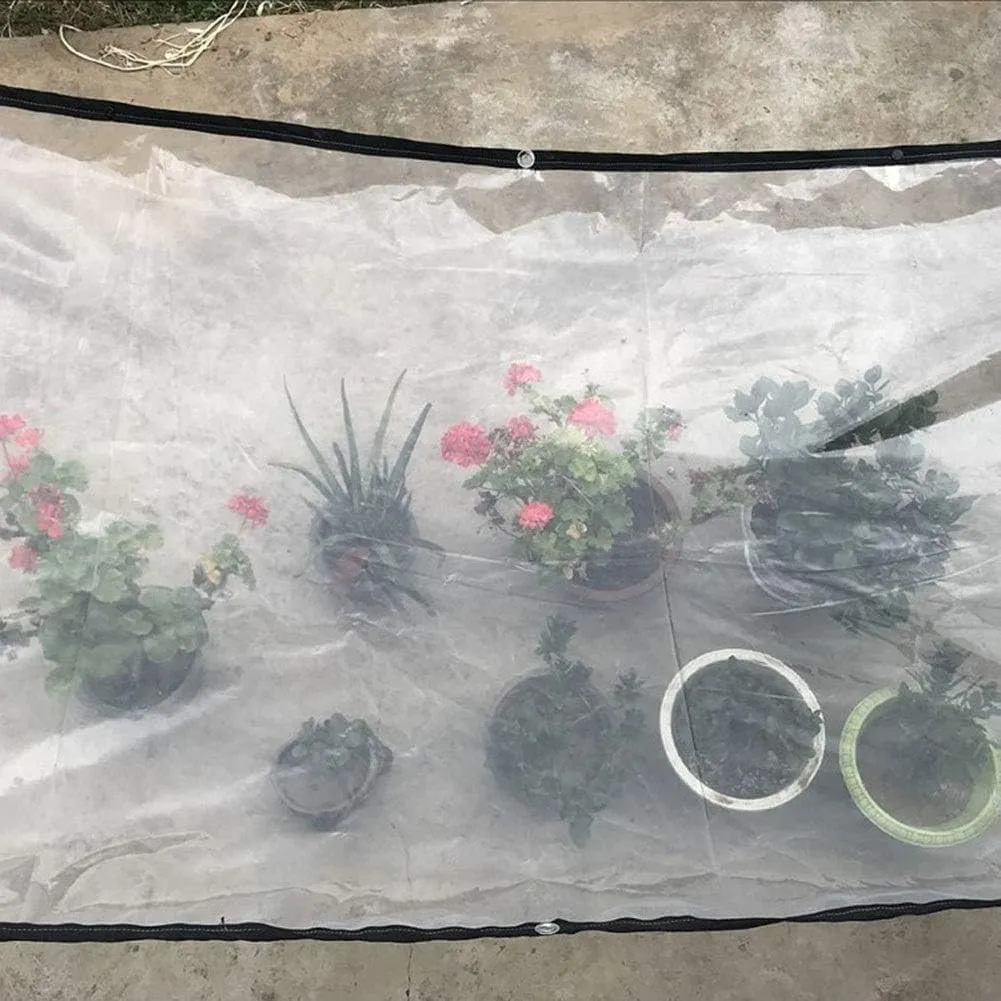 ZHANGQINGXIU Transparent Tarpaulins Waterproof Tarpaulin Rugged Universal 120gsm Car Boat Roof Rain Cover Camping Tent PVC Soft Film, 24 Sizes (Color : Clear, Size : 4x5m)